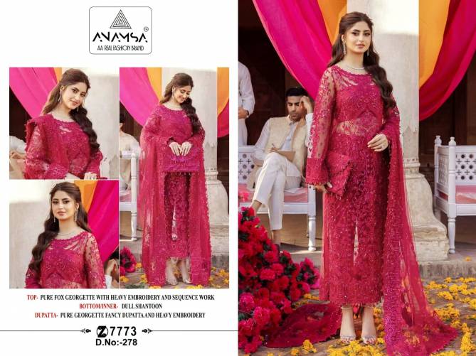 Anamsa 27 Faux Georgette Pakistani Suits Wholesale Market In Surat